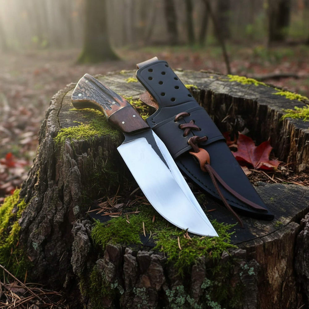 D2 Hunting Knife with Antler Handle - Your Ultimate Outdoor Companion - RFE Marketing Ventures