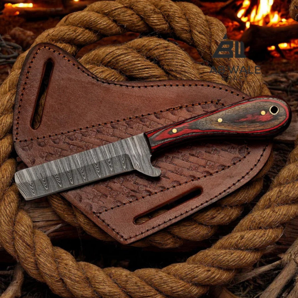 Experience Superior Craftsmanship with the Damascus Cowboy Bull Cutter Knife - RFE Marketing Ventures