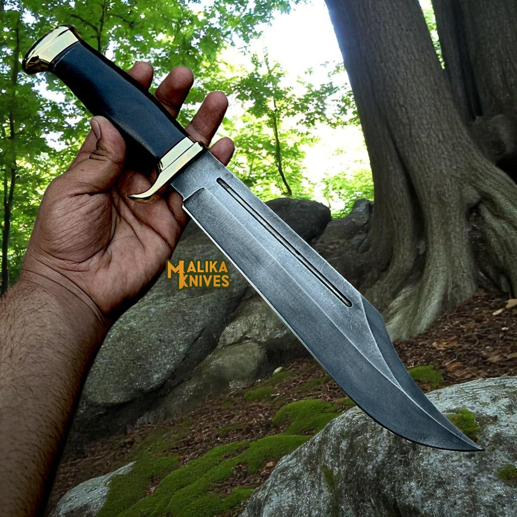Crocodile Dundee Knife Replica | Authentic D2 Steel Blade & Black Micarta Handle for Ultimate Durability - RFE Marketing Ventures