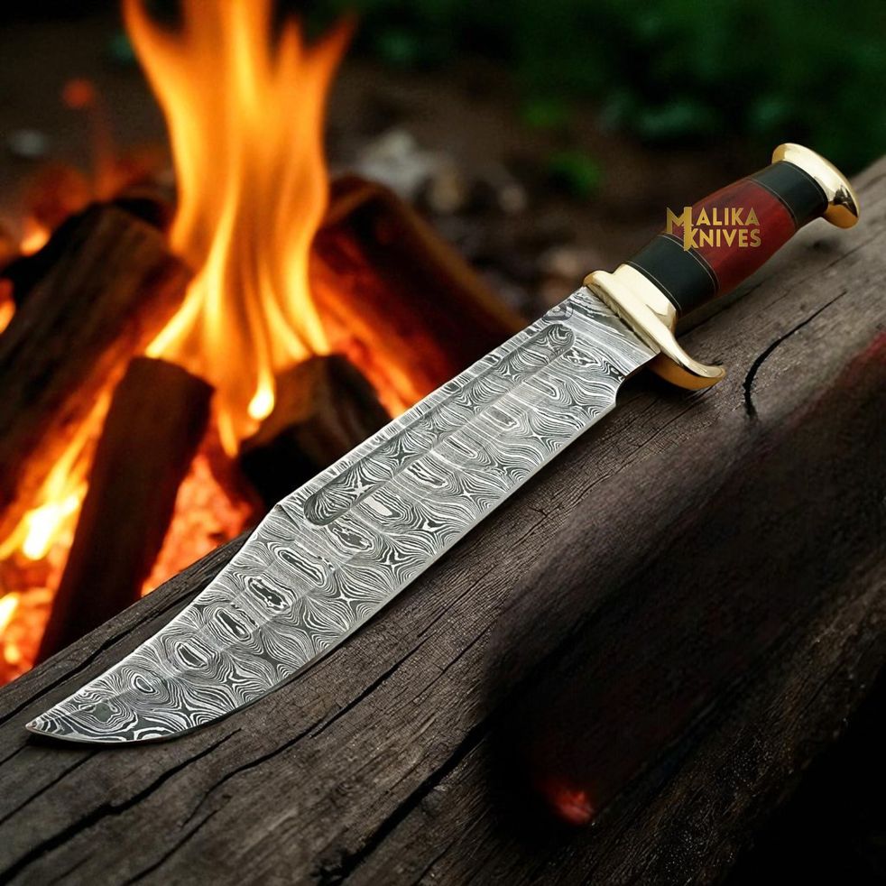 Damascus Dundee Bowie Knife – Exquisite Craftsmanship Meets Timeless Utility - RFE Marketing Ventures