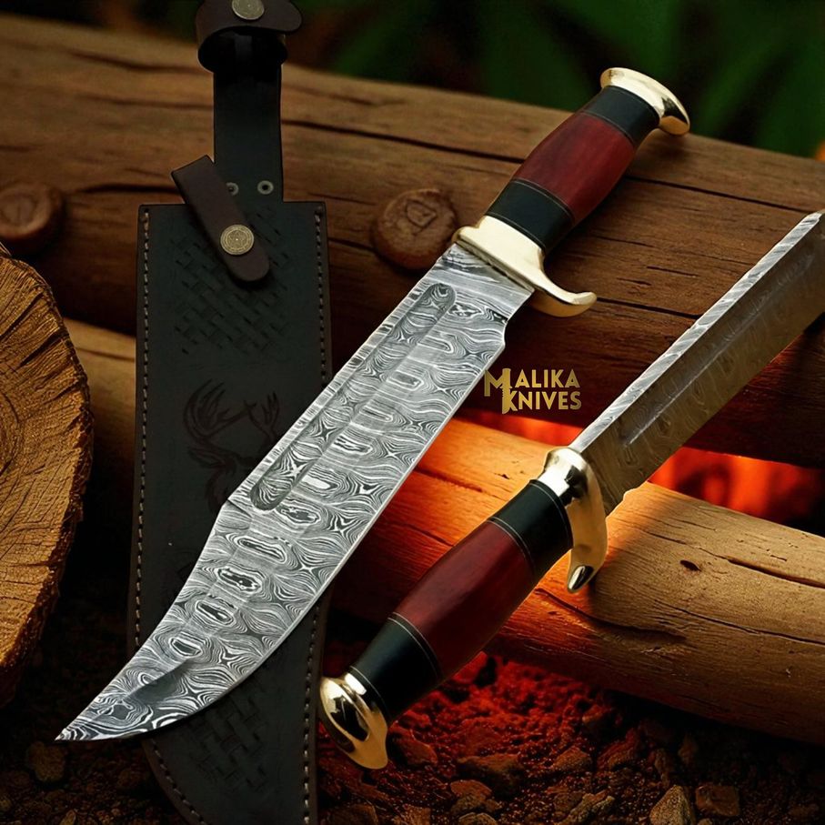 Damascus Dundee Bowie Knife – Exquisite Craftsmanship Meets Timeless Utility - RFE Marketing Ventures