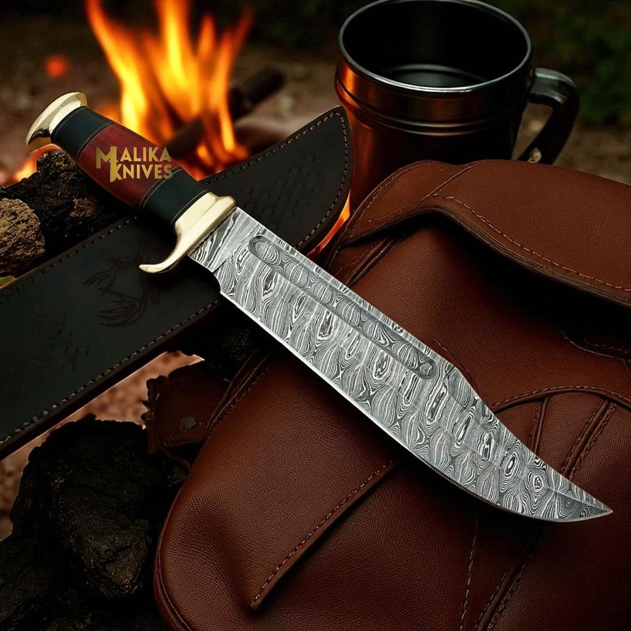 Damascus Dundee Bowie Knife – Exquisite Craftsmanship Meets Timeless Utility - RFE Marketing Ventures