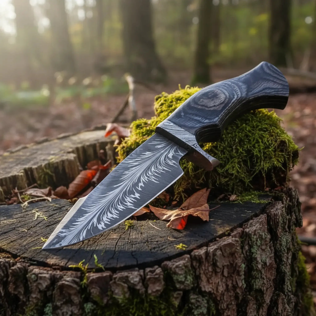Feather Damascus Hunting Knife: Unmatched Performance for Every Outdoor Adventure - RFE Marketing Ventures