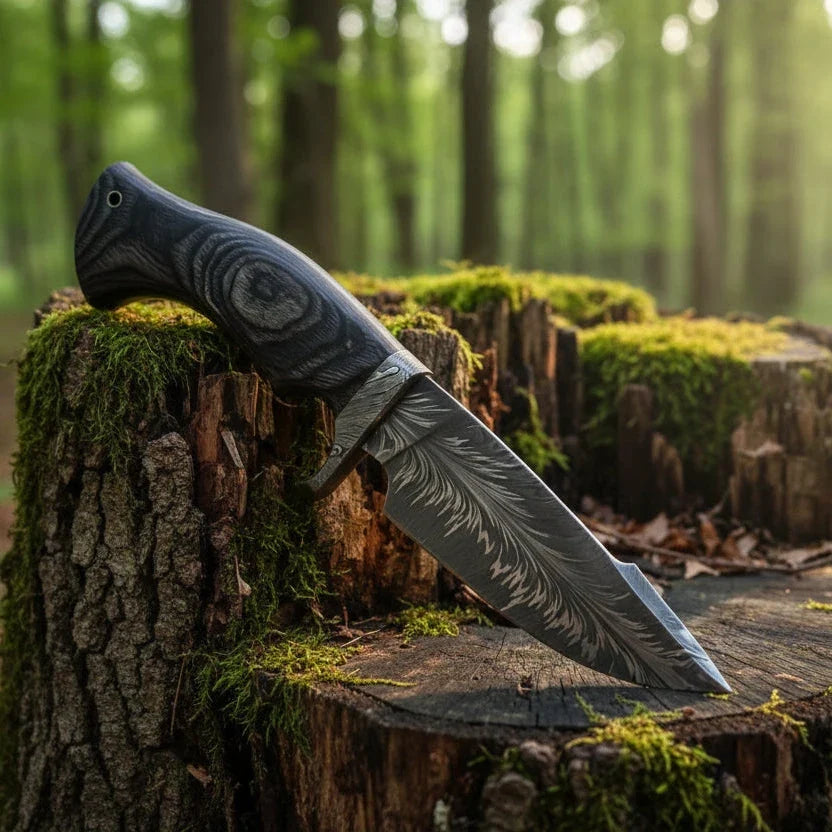 Feather Damascus Hunting Knife: Unmatched Performance for Every Outdoor Adventure - RFE Marketing Ventures