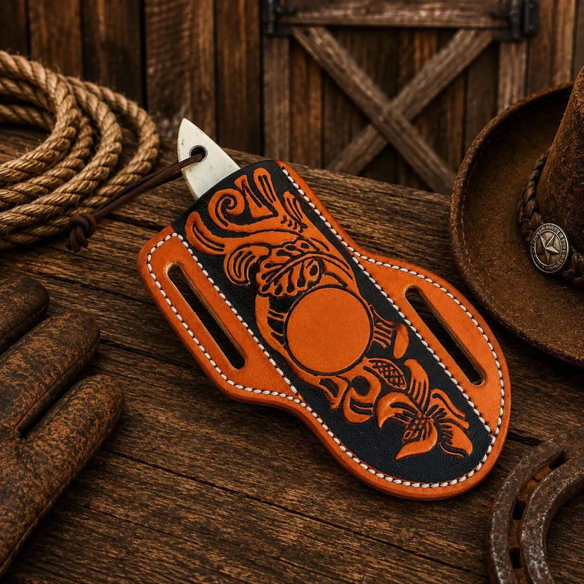 Versatile Gut Hook Cowboy Knife with Camel Bone Handle - RFE Marketing Ventures