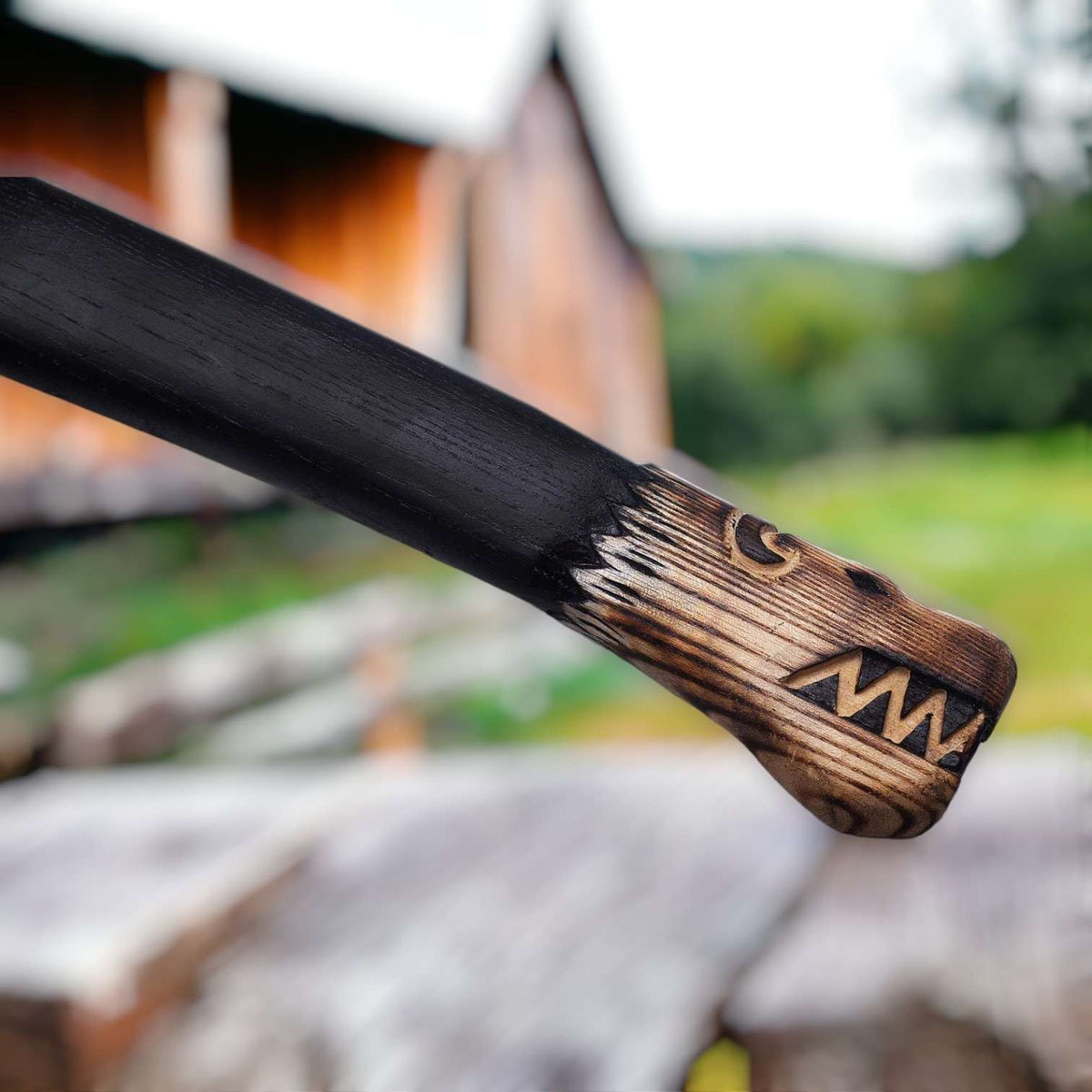 Norse Wolf Viking Axe – Handcrafted Bearded Axe for Heritage and Adventure - RFE Marketing Ventures