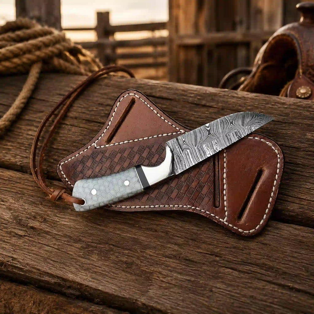 Buckaroo Damascus Steel Knife | Exceptional Craftsmanship Meets Unmatched Performance - RFE Marketing Ventures
