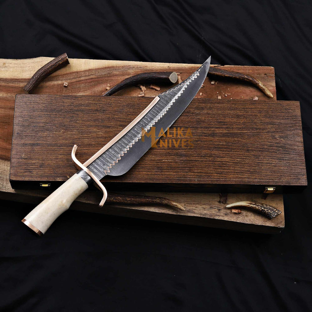 Experience the Craftsmanship of the Copper Damascus Alamo Musso Bowie Knife - RFE Marketing Ventures