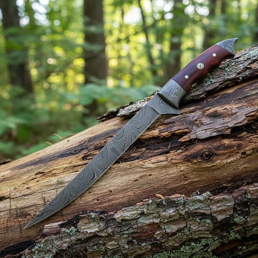 Damascus Fishing Fillet Knife - Precision Craftsmanship & Control - RFE Marketing Ventures