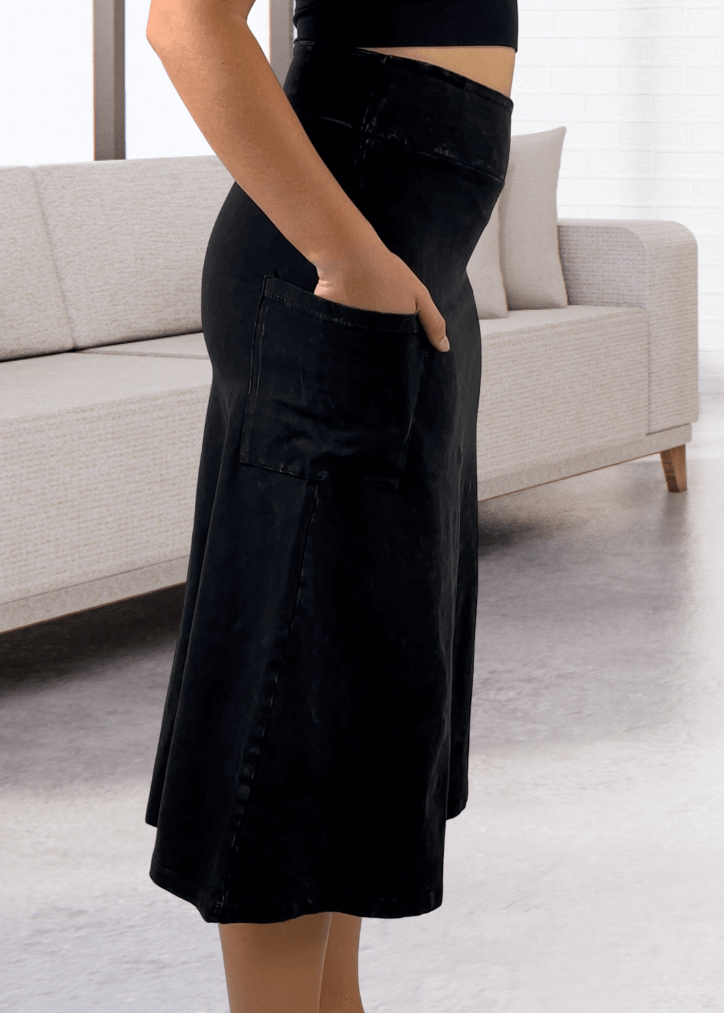 Alyssa Very Versatile Light Denim Cotton Skirt