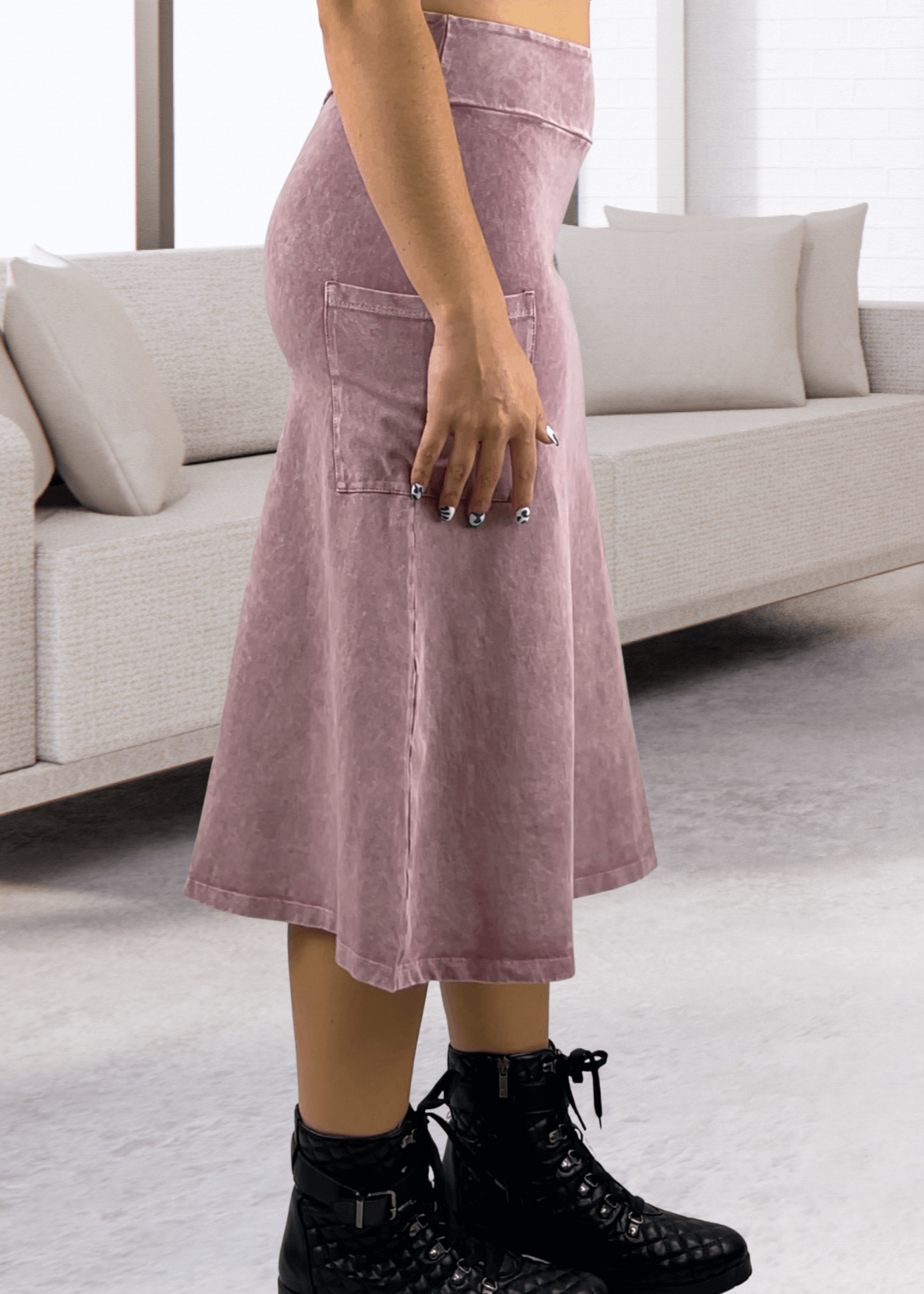 Alyssa Very Versatile Light Denim Cotton Skirt