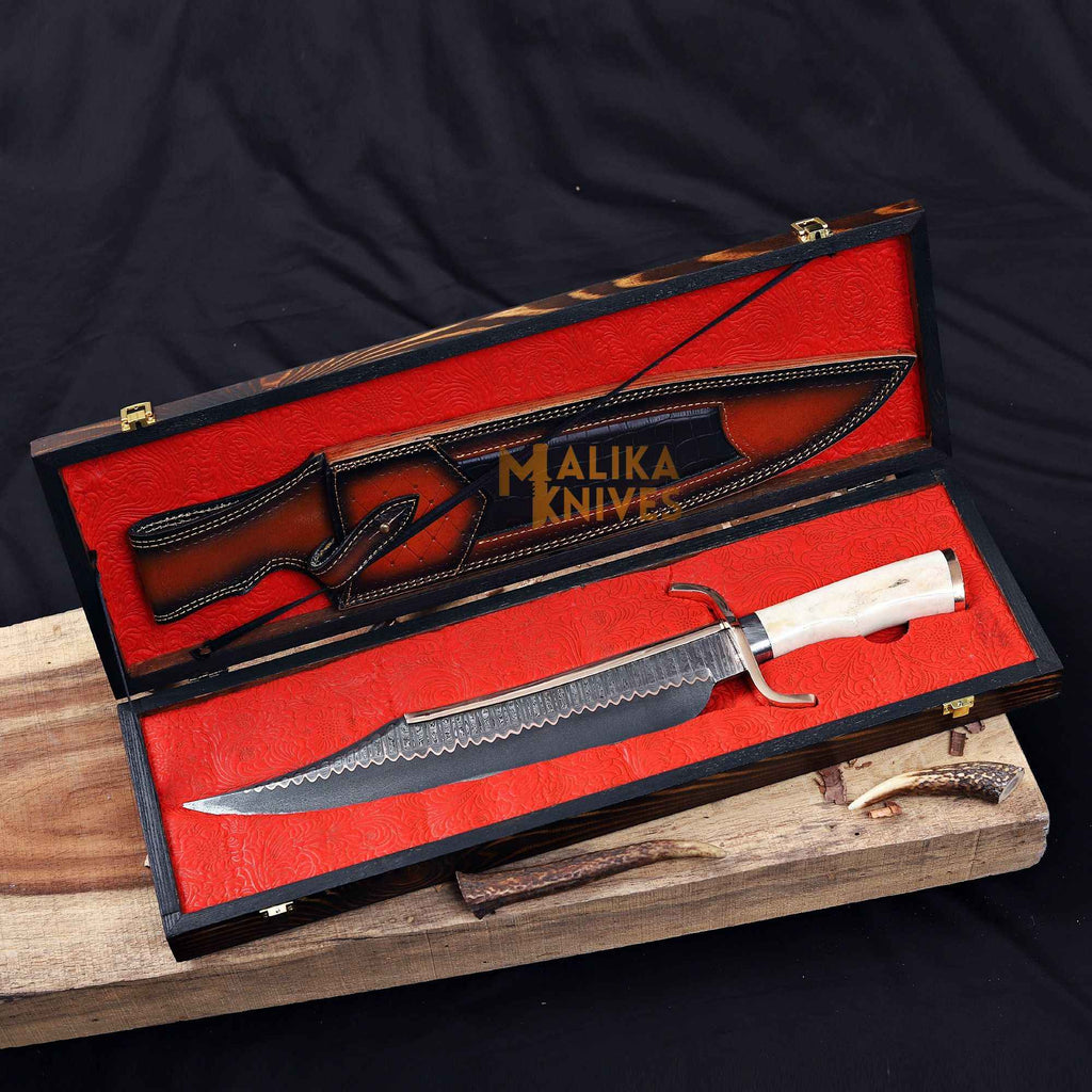 Experience the Craftsmanship of the Copper Damascus Alamo Musso Bowie Knife - RFE Marketing Ventures