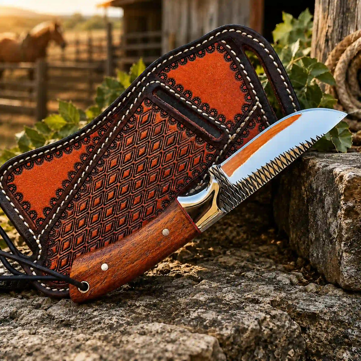 Buckaroo Knife with Rosewood Handle: The Perfect Blend of Craftsmanship and Functionality - RFE Marketing Ventures