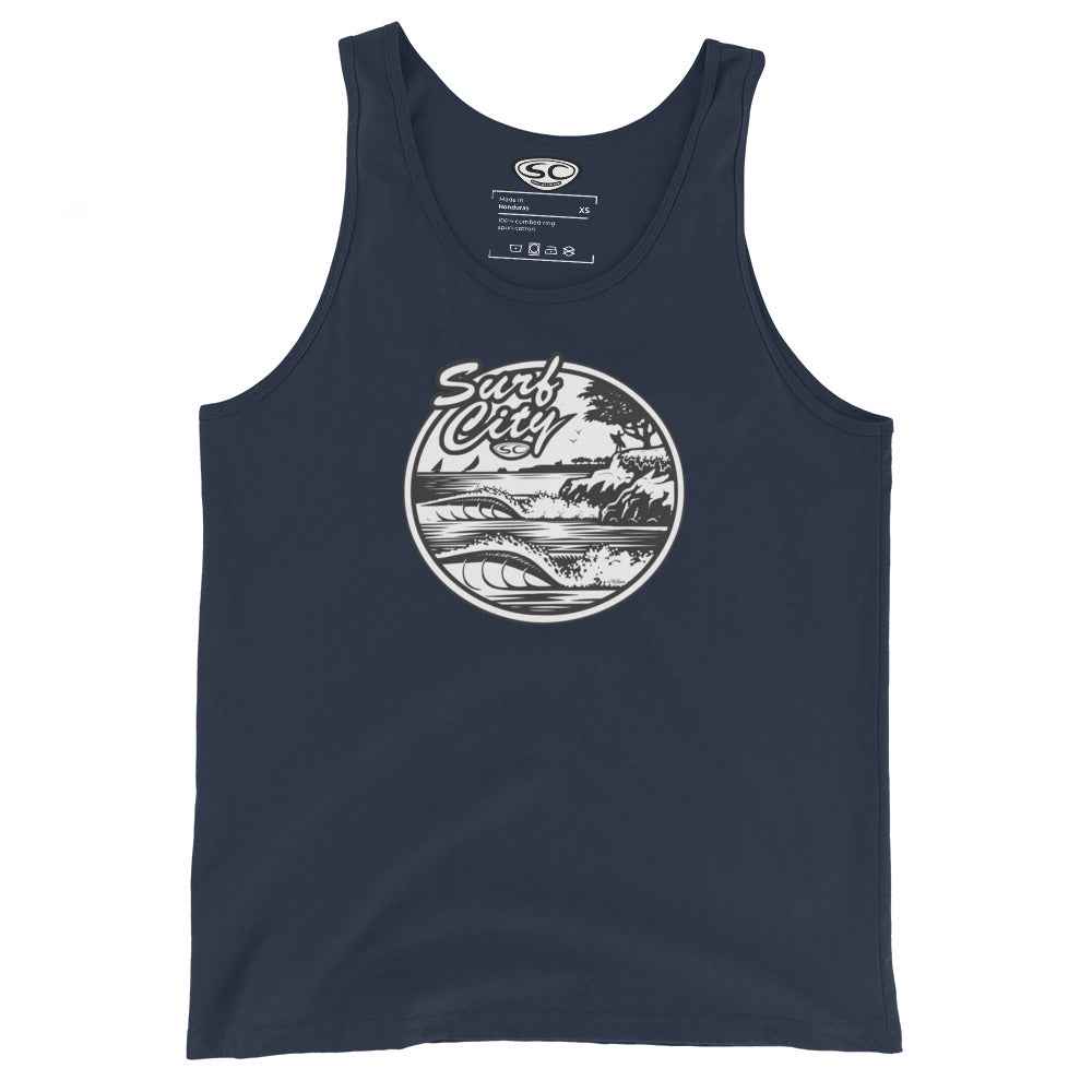 Santa Cruz Surf City Tank Top for Men - Surf Shop Design