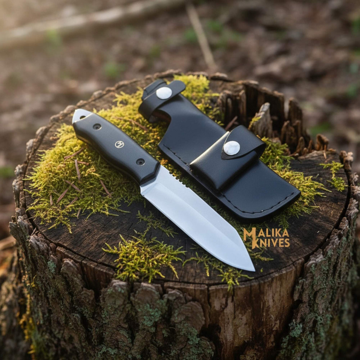 Sheepsfoot D2 Hunting Knife - Precision Control with Leather Sheath - RFE Marketing Ventures