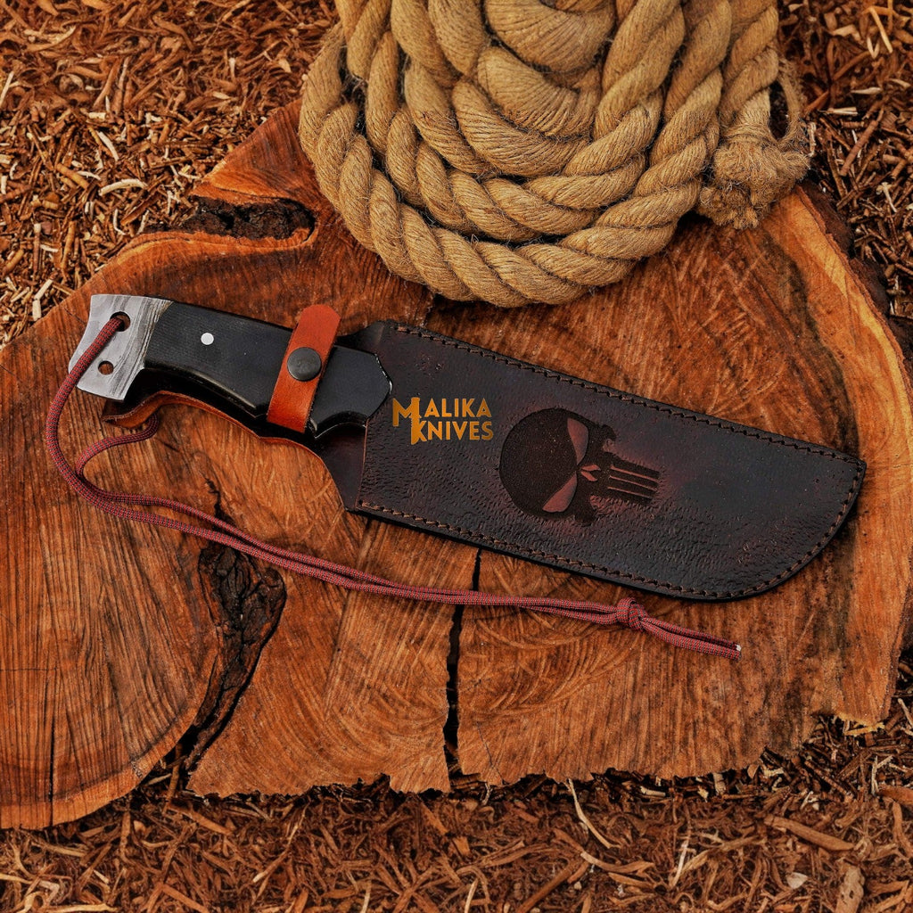 13 Inch Damascus Steel Bowie Knife – Handcrafted Masterpiece by Malika Knives - RFE Marketing Ventures
