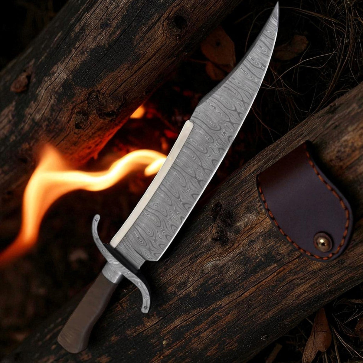 Handmade Bowie Knife – Alamo Musso Damascus Steel Craftsmanship - RFE Marketing Ventures
