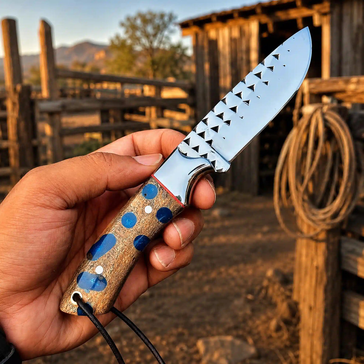 Buckaroo Knife with Cactus Handle: Handmade Artistry Meets Functional Elegance - RFE Marketing Ventures