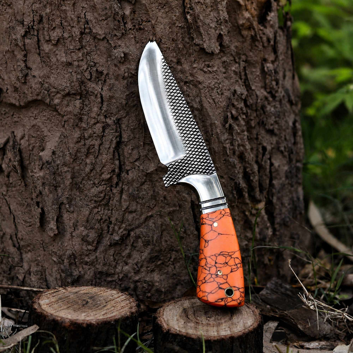 Premium Cowboy Hunting Knife D2 Steel – Durable and Stylish Turquoise Handle - RFE Marketing Ventures