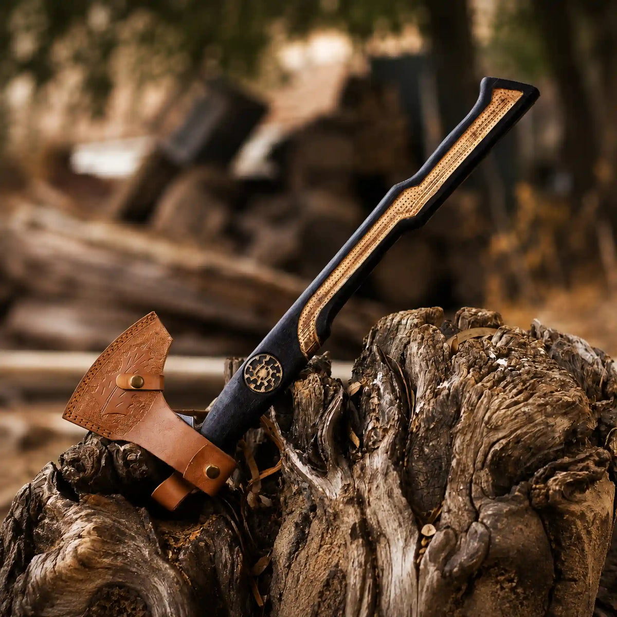 Hand-Forged Viking Axe – Embrace Norse Heritage with the Sunwheel Bearded Axe - RFE Marketing Ventures