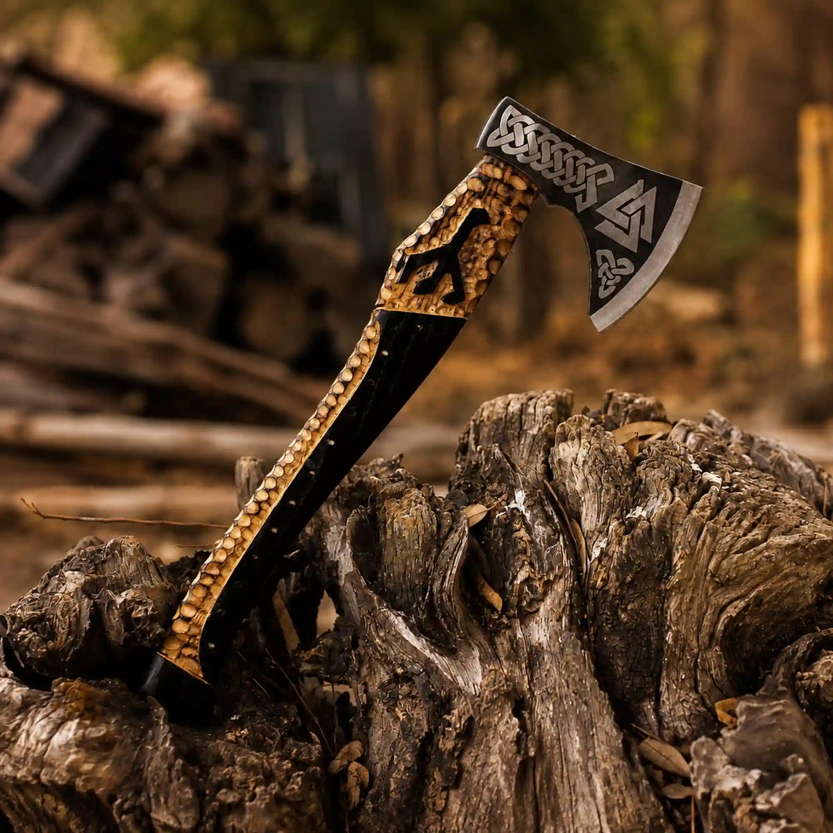 Unleash Your Inner Warrior with the Valknut Viking Axe - RFE Marketing Ventures