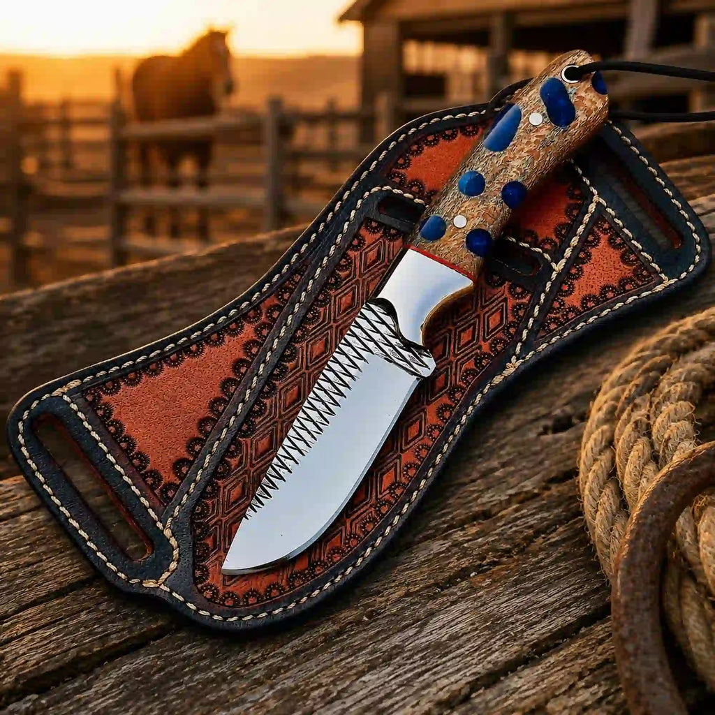 Buckaroo Knife with Cactus Handle: Handmade Artistry Meets Functional Elegance - RFE Marketing Ventures